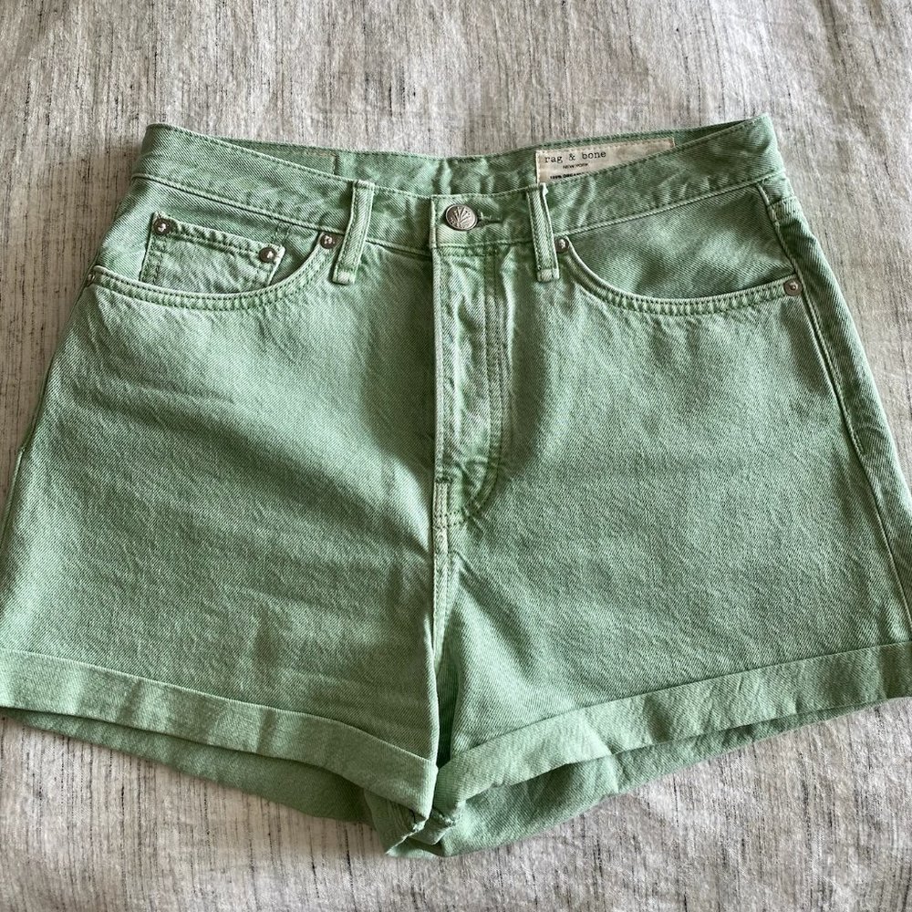 RAG & BONE Mint Green Denim Shorts